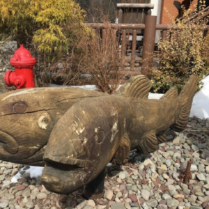 Two Headed Trout Sculpture